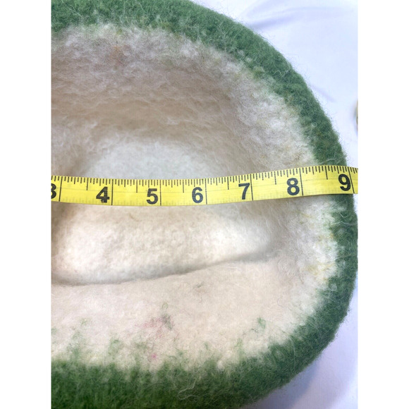 Hand Crafted Felted Wool Hat RAINBOW FLOWERS Bucket Style - Picture 6 of 7